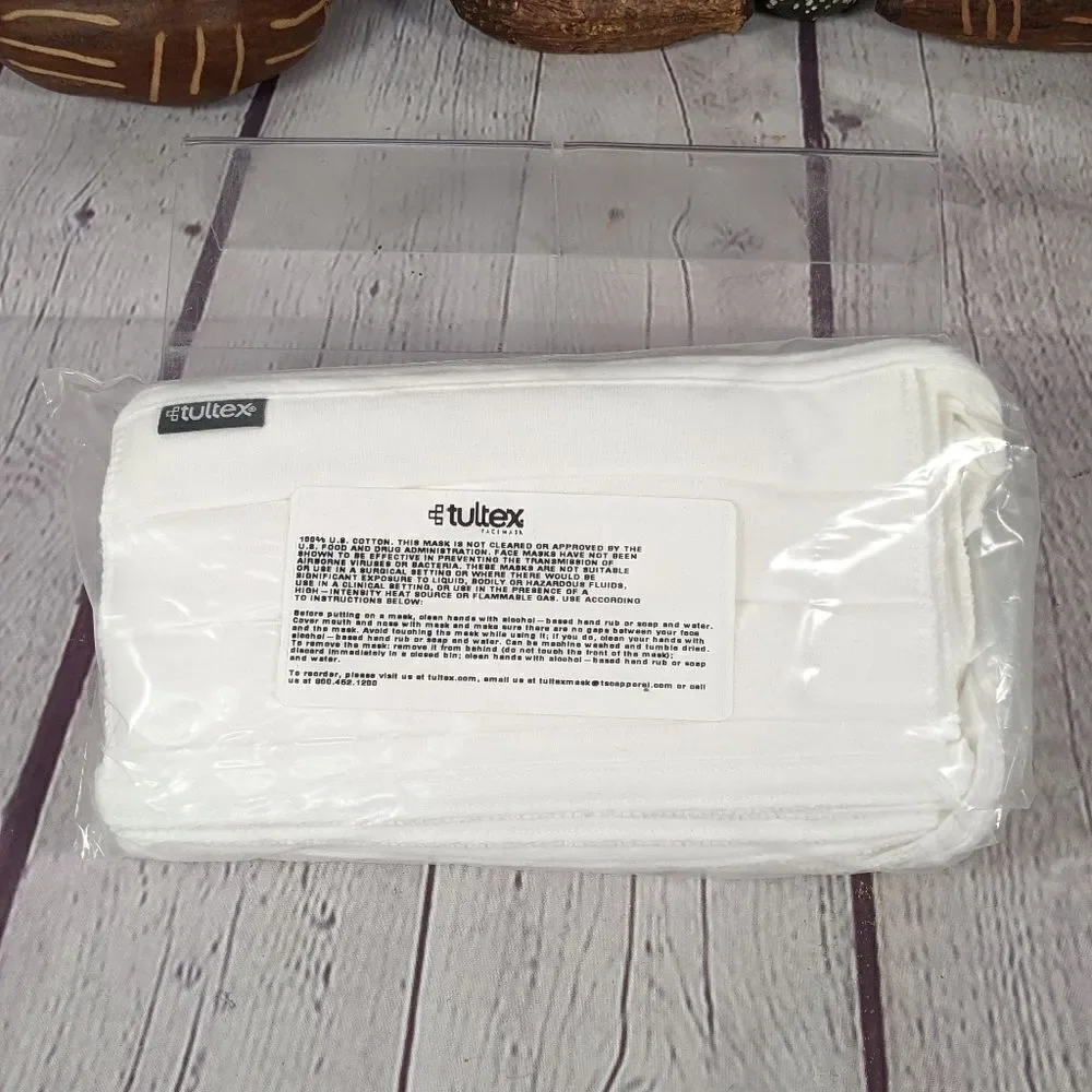 Pack of (10) Tultex Soft Cotton Face Cover Mask - NWOT